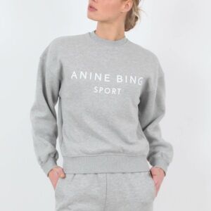 Anine Bing Sport Light Gray Women's Crew Neck Sweater